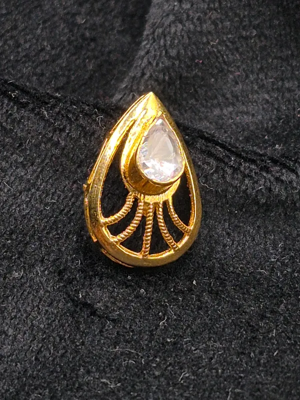 Gold_925_Silver_Teardrop_Pendant_&_Earrings_Set_For_Women