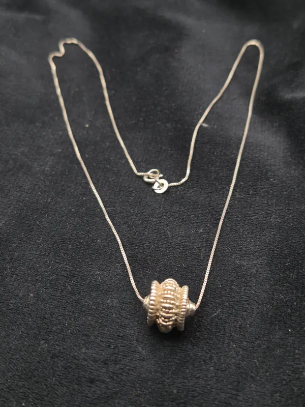 Gold_925_Sterling_Silver_Textured_Bead_Necklace_For_Women
