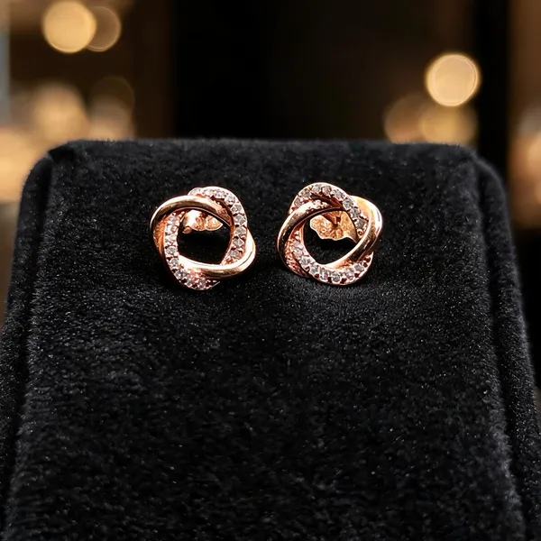Rose_Gold_925_Silver_Rhinestone_Interlocking_Stud_Earrings_For_Women