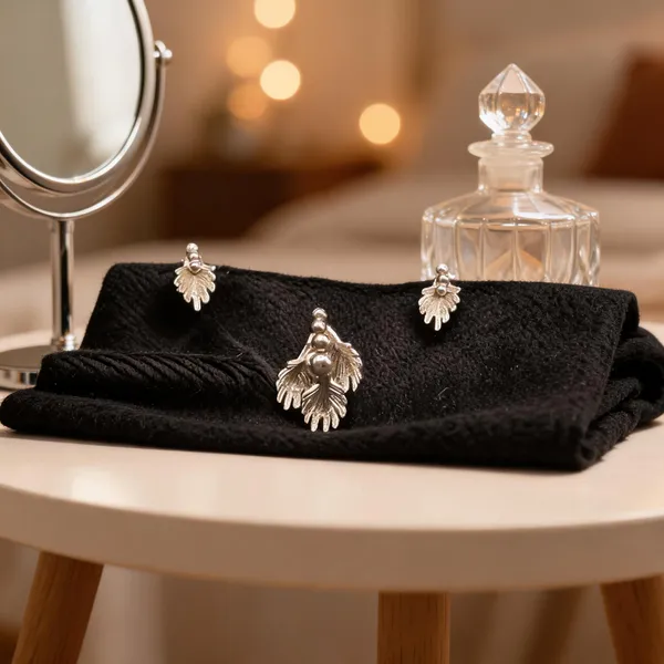 Silver_925_Silver_Leaf_Motif_Pendant_Set_For_Women