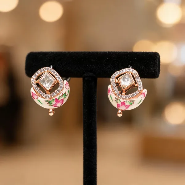 Multicolour_925_Sterling_Silver_Floral_Stud_Earrings_For_Women