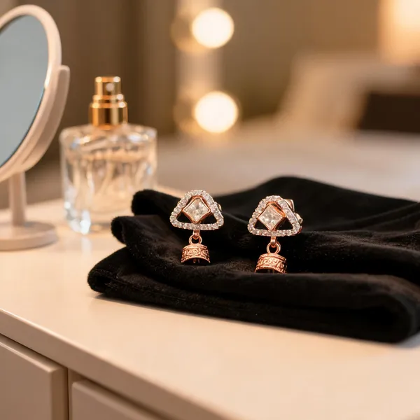 Rose_Gold_925_Sterling_Silver_Triangular_Stone_Drop_Earrings_For_Women