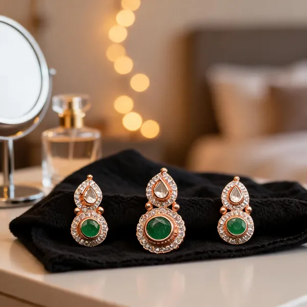 Rose_Gold_&_Green_925_Silver_Stone_Jewellery_Set_For_Women