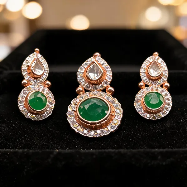 Rose_Gold_&_Green_925_Silver_Stone_Jewellery_Set_For_Women