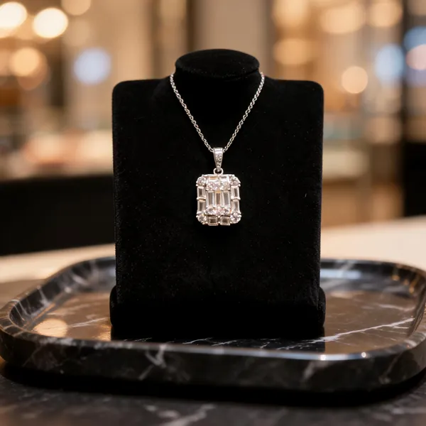Silver_925_Sterling_Crystal_Rectangular_Pendant_For_Women