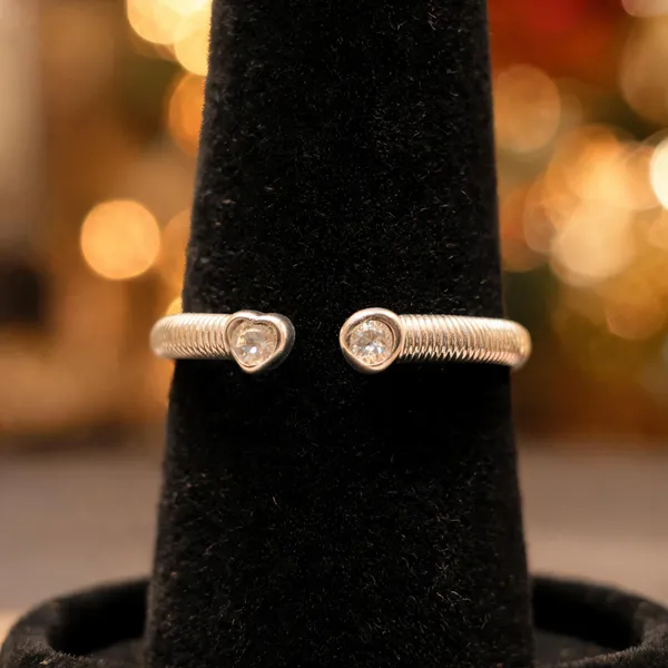 Silver_&_Red_925_Silver_Textured_Heart_Open_Ring_For_Women