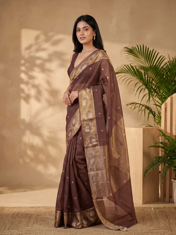 Brown_Woven_Ethnic_Saree_for_Women