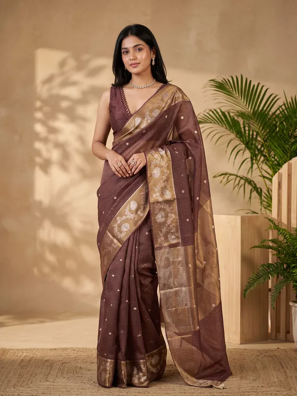 Brown_Woven_Ethnic_Saree_for_Women