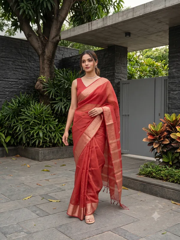 Coral_Sheer_Zari_Border_Saree_for_Women
