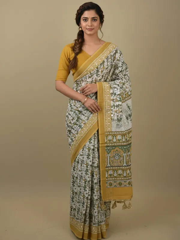 Mustard_Printed_Ethnic_Saree_for_Women
