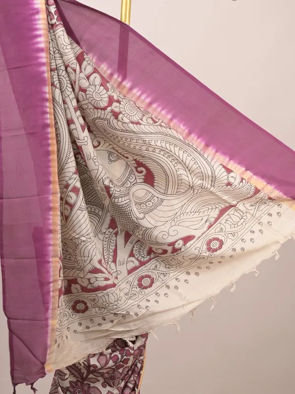 Cream_And_Pink_Cotton_Floral_Print_Saree_for_Women
