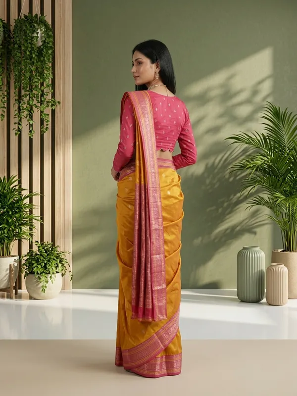 Orange_And_Pink_Woven_Ethnic_Saree_for_Women