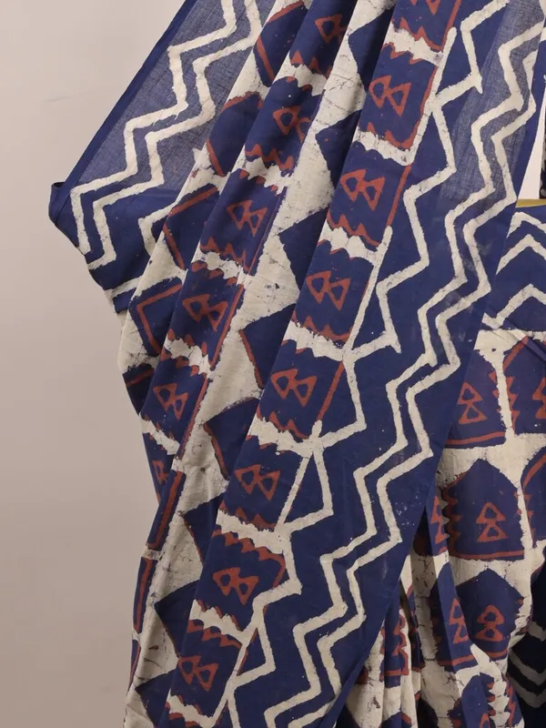 Navy_Blue_Printed_Saree_For_Women