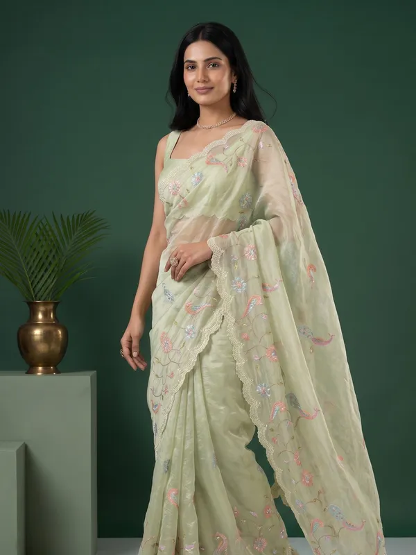 Sage_Green_Embroidered_Saree_for_Women