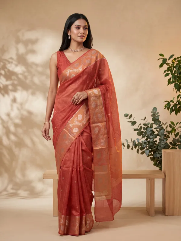 Rust_Woven_Saree_for_Women