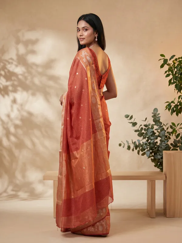 Rust_Woven_Saree_for_Women