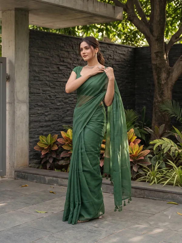 Green_Sheer_Tassel_Saree_for_Women