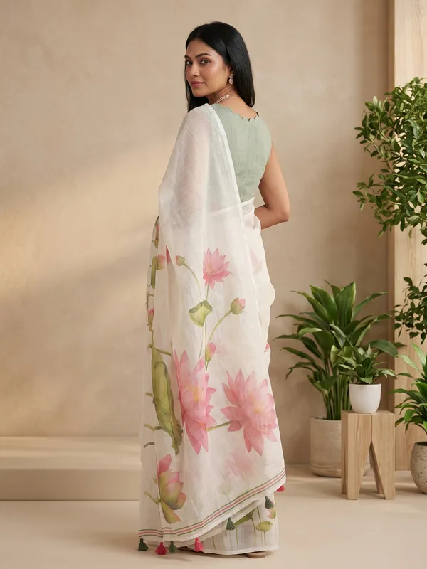 White_Sheer_Floral_Print_Saree_for_Women