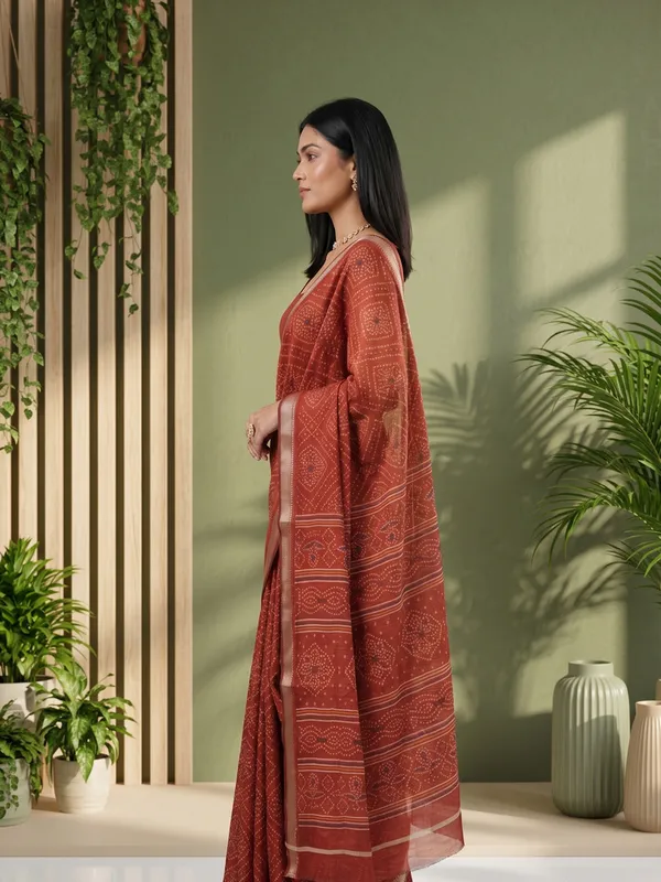 Red_Printed_Saree_For_Women