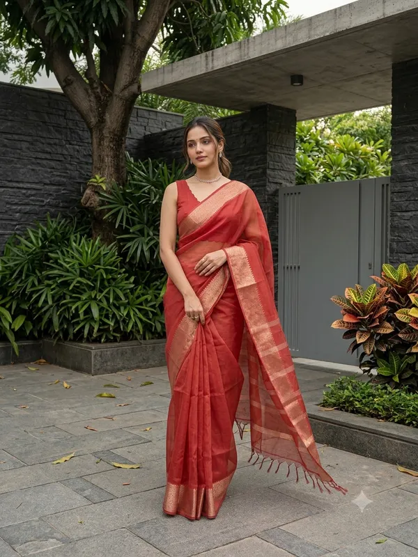 Coral_Sheer_Zari_Border_Saree_for_Women
