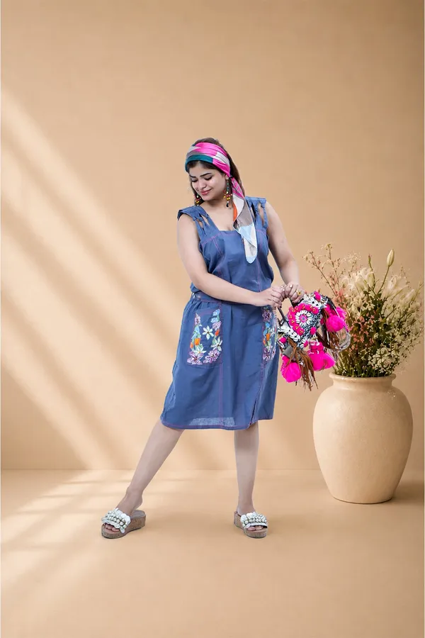 Meadow_Floral_Denim_Midi_Dress_With_Side_Slit
