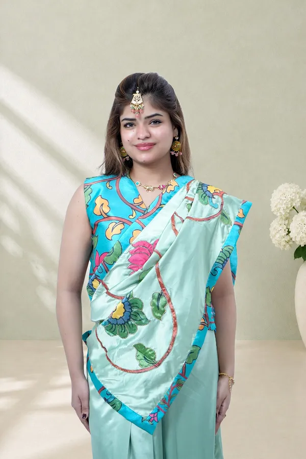 Pastel_Bloom_Pre_Stitched_Saree_Skirt_Sleeveless_Blouse_Co_Ord