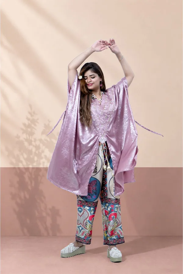 Pastel_Lavender_2_Piece_Kaftan_Set_With_Printed_Pants
