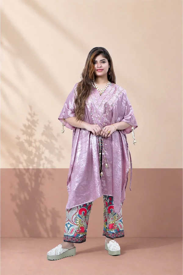 Pastel_Lavender_2_Piece_Kaftan_Set_With_Printed_Pants