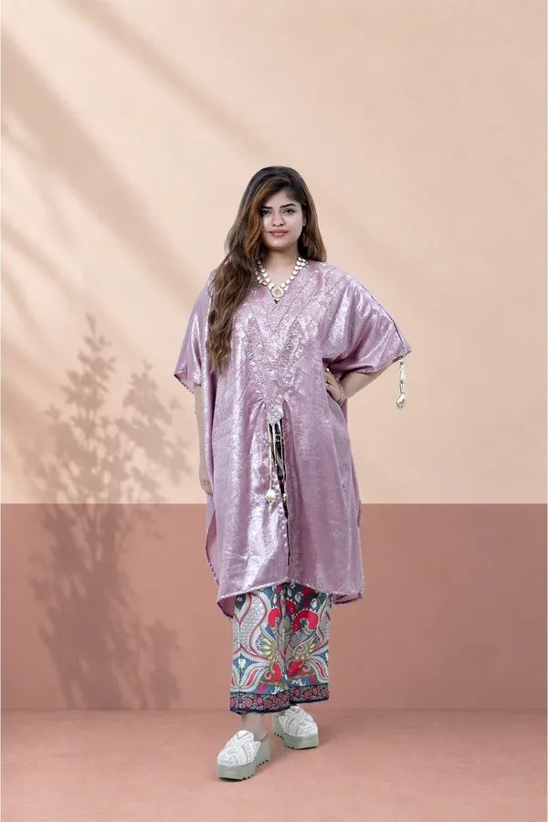 Pastel_Lavender_2_Piece_Kaftan_Set_With_Printed_Pants