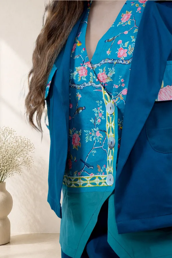 Teal_Blue_3_Piece_Pantsuit_With_Floral_Waistcoat
