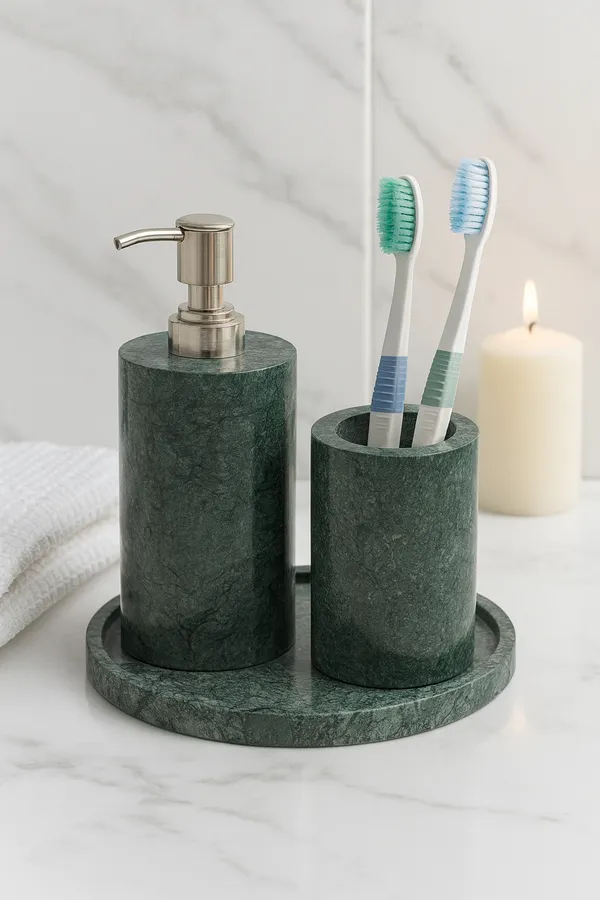 Marble_Finish_Bathroom_Soap_Dispenser_And_Toothbrush_Holder_Set