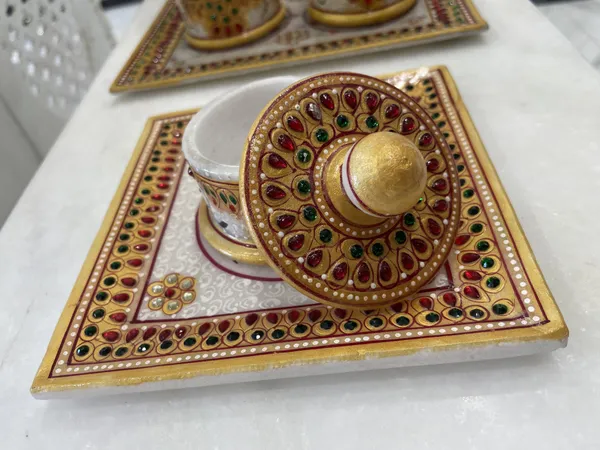 Meenakari_Floral_Tea_Cup_And_Tray_Set