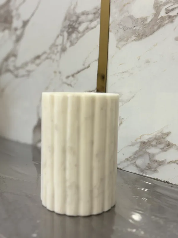 White_Marble_Fluted_Decorative_Vase