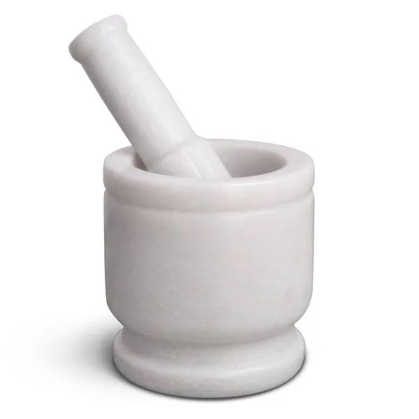 White_Marble_Plain_Mortar_And_Pestle_Set