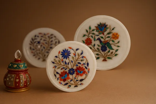 Marble_Floral_Inlay_Decorative_Plates_Set