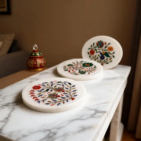 Marble_Floral_Inlay_Decorative_Plates_Set