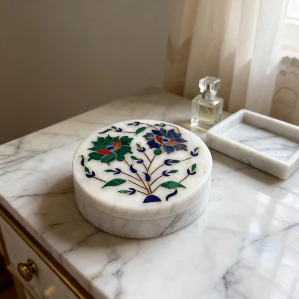 Marble_Floral_Inlay_Round_Decorative_Box