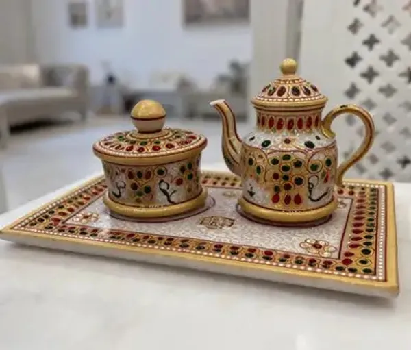 Meenakari_Floral_Tea_Cup_And_Tray_Set