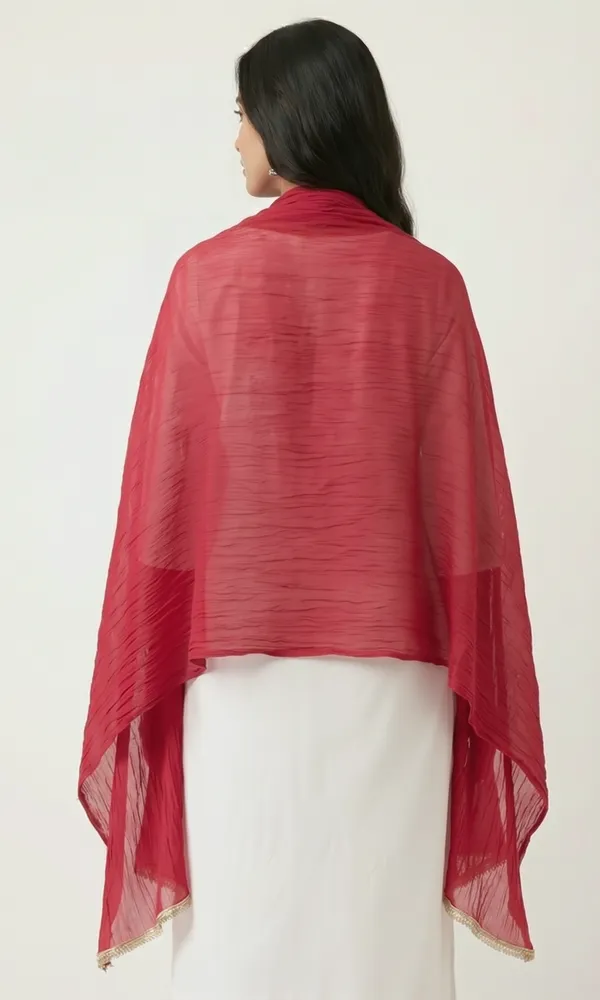 Red_Chiffon_Crinkle_Sheer_Dupatta_For_Women