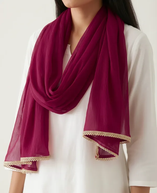 Magenta_Chiffon_Crinkled_Sheer_Dupatta_For_Women