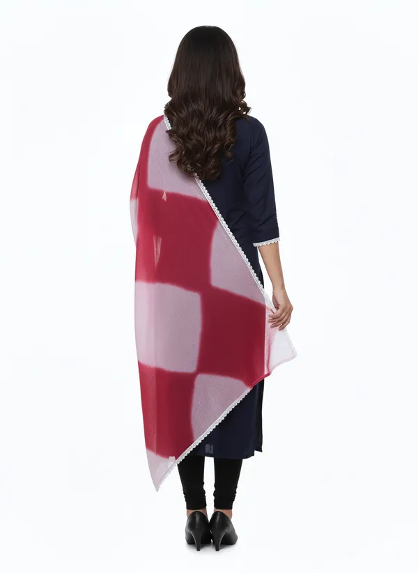 Maroon_White_Chiffon_Sheer_Printed_Dupatta_For_Women