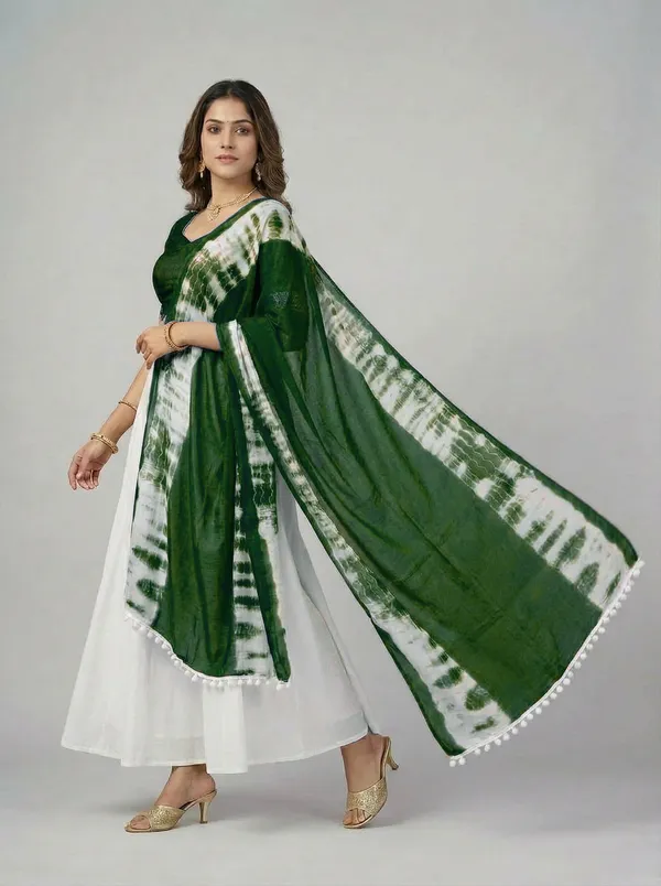 Green_Chiffon_Printed_Anarkali_Dupatta_For_Women