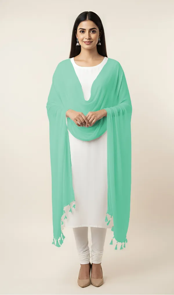 Mint_Green_Sheer_Tassel_Dupatta_for_Women
