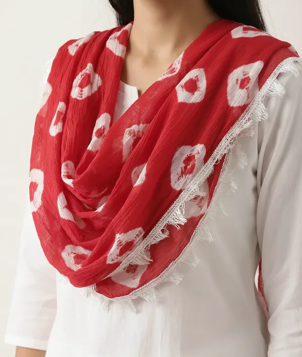 Red_Chiffon_Geometric_Printed_Dupatta_For_Women