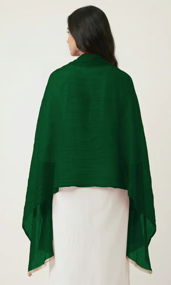Green_Chiffon_Scalloped_Lace_Border_Dupatta_For_Women