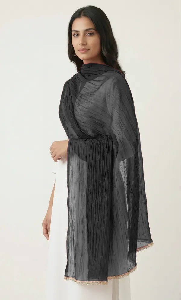 Black_Sheer_Crinkle_Dupatta_for_Women