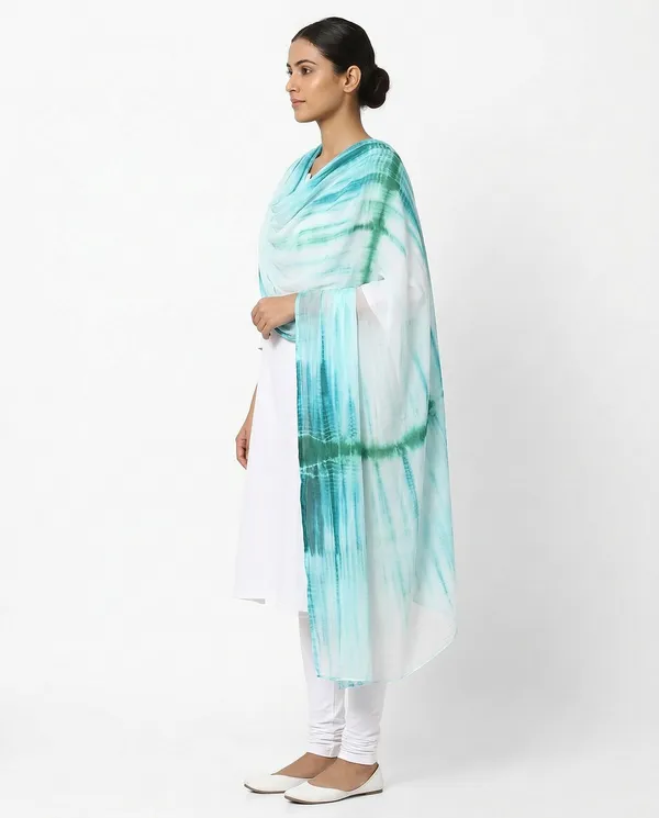 White_Blue_Chiffon_Printed_Long_Dupatta_For_Women