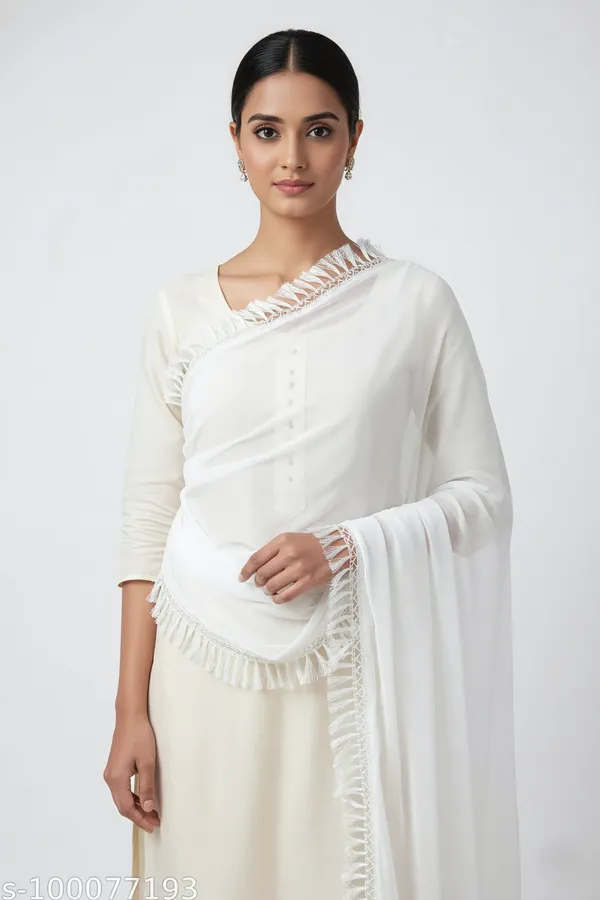 White_Chiffon_Sheer_Lace_Border_Dupatta_For_Women