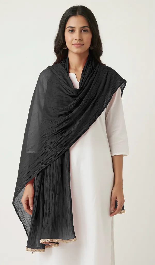 Black_Sheer_Crinkle_Dupatta_for_Women