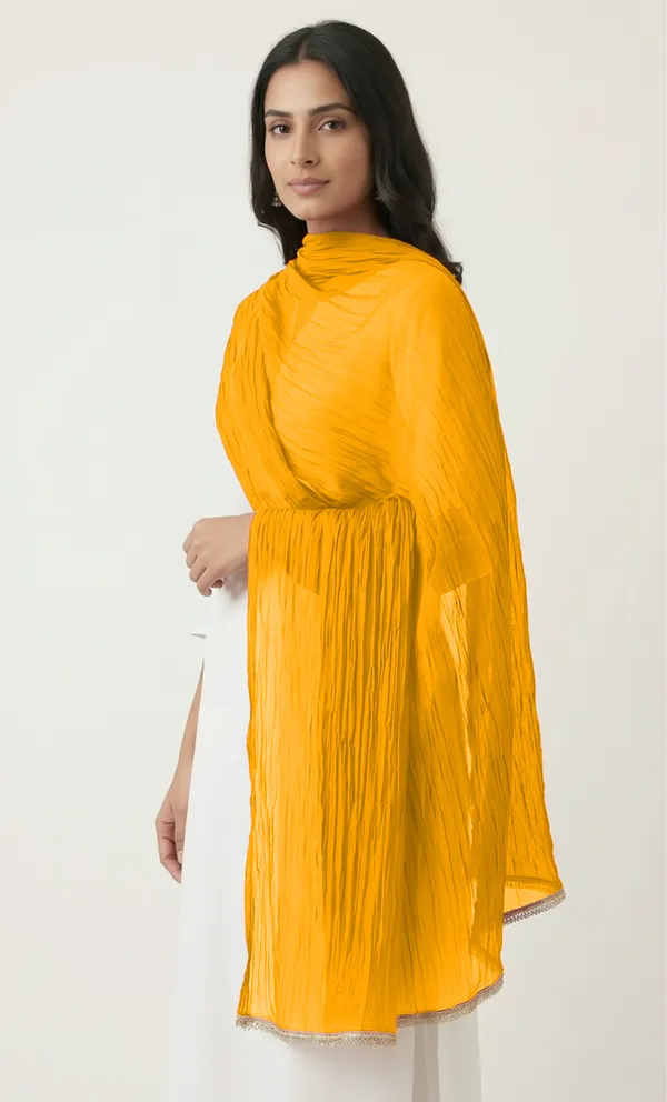 Yellow_Chiffon_Crinkled_Dupatta_For_Women